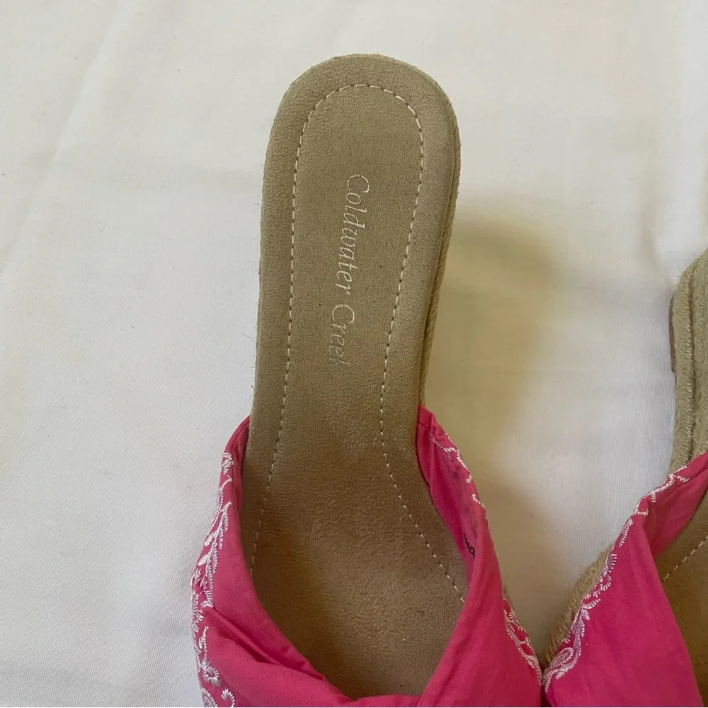 Coldwater Creek open toe espadrille wedge sandal size 8.5